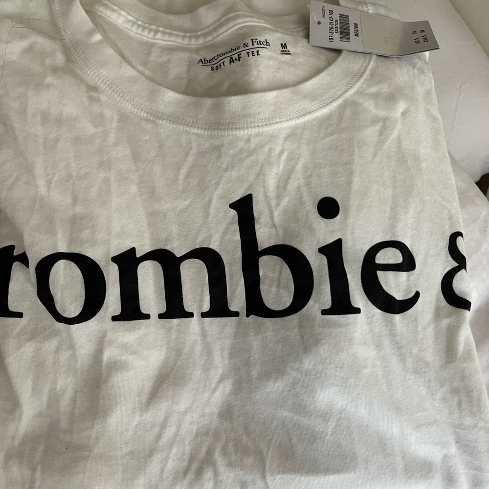 white Abercrombie and Fitch long sleeve shirt